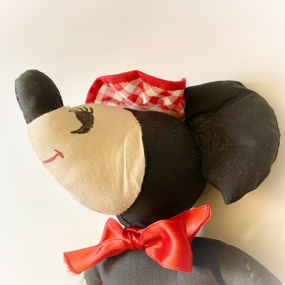 Vintage Handmade Mickey and Minnie Mouse Plush Dolls True Vintage - Picture 9 of 16